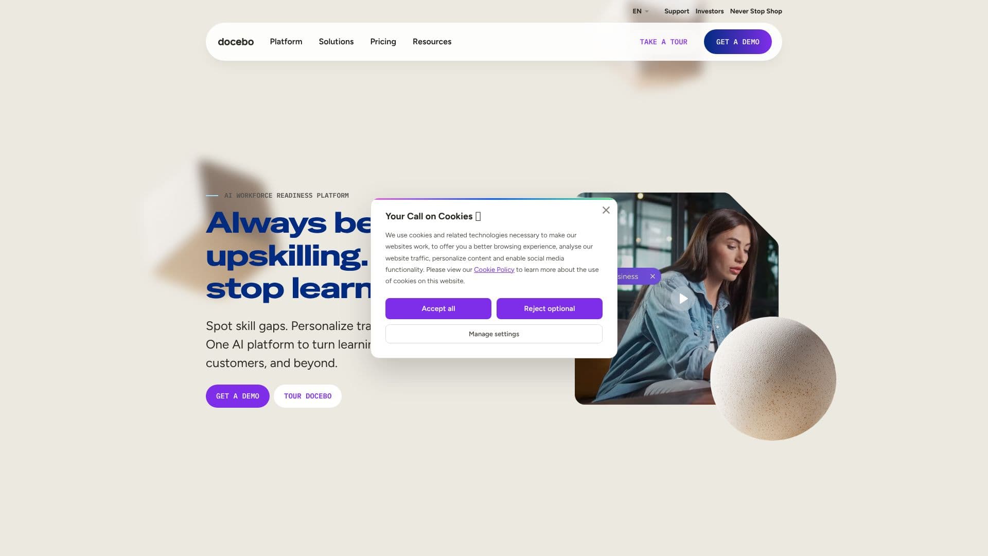 Docebo AI LMS screenshot
