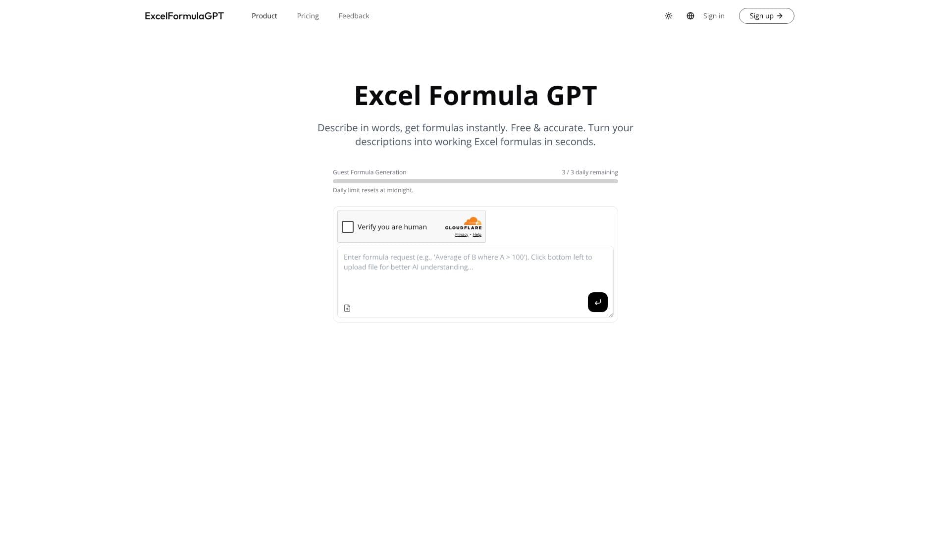 لقطة شاشة لـ Excel Formula GPT