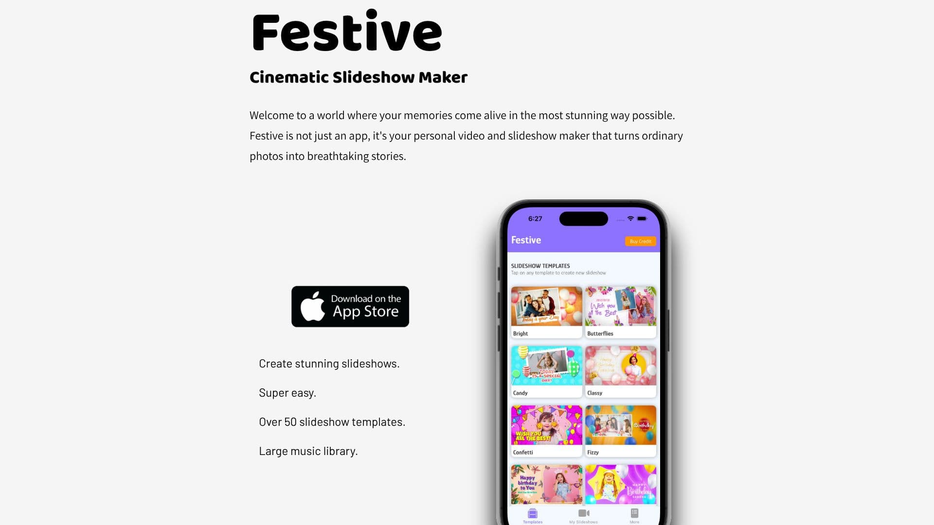 Capture d’écran de Festive Slideshow Maker
