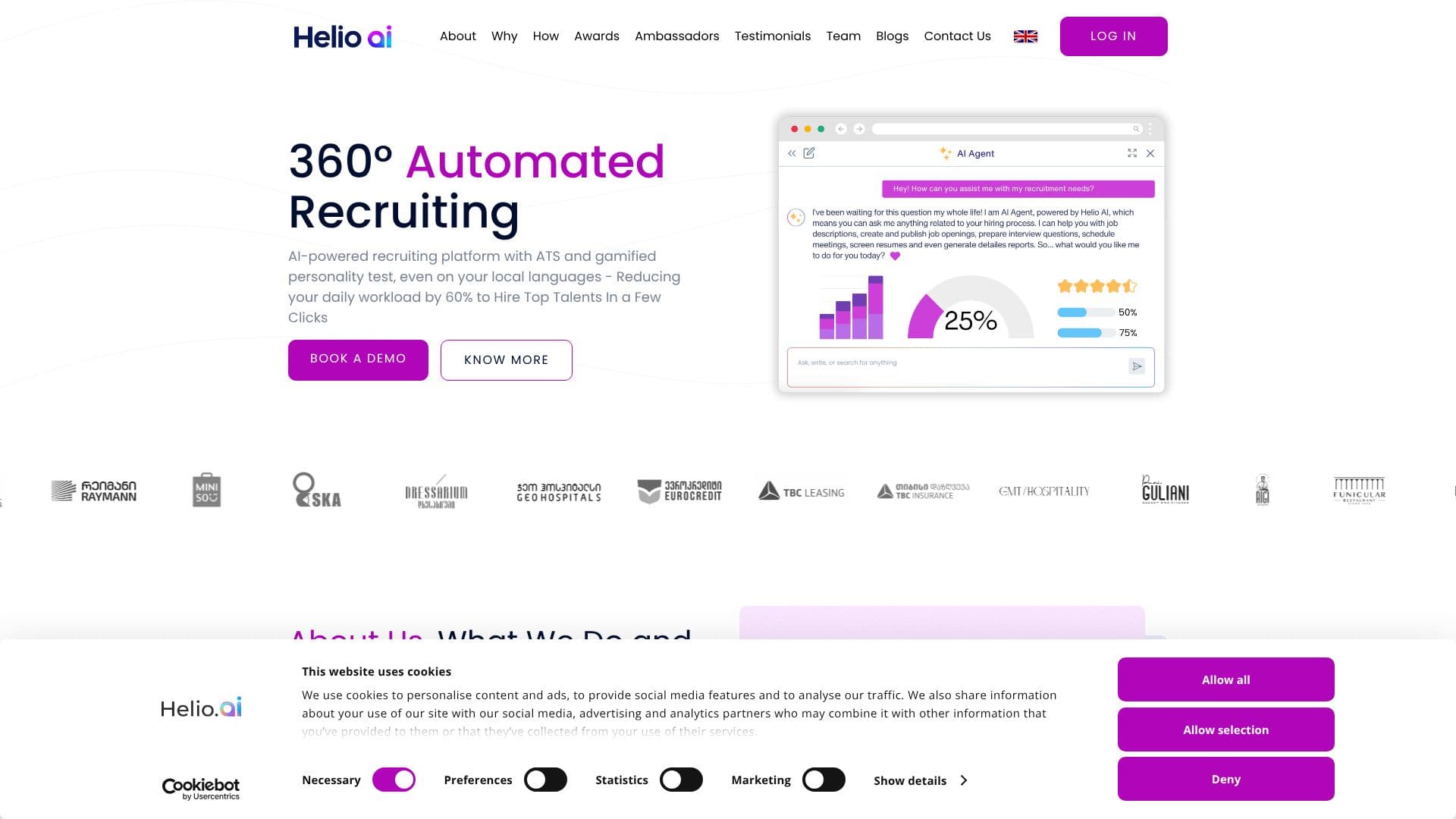 Скриншот Helio.AI - ПО для рекрутинга