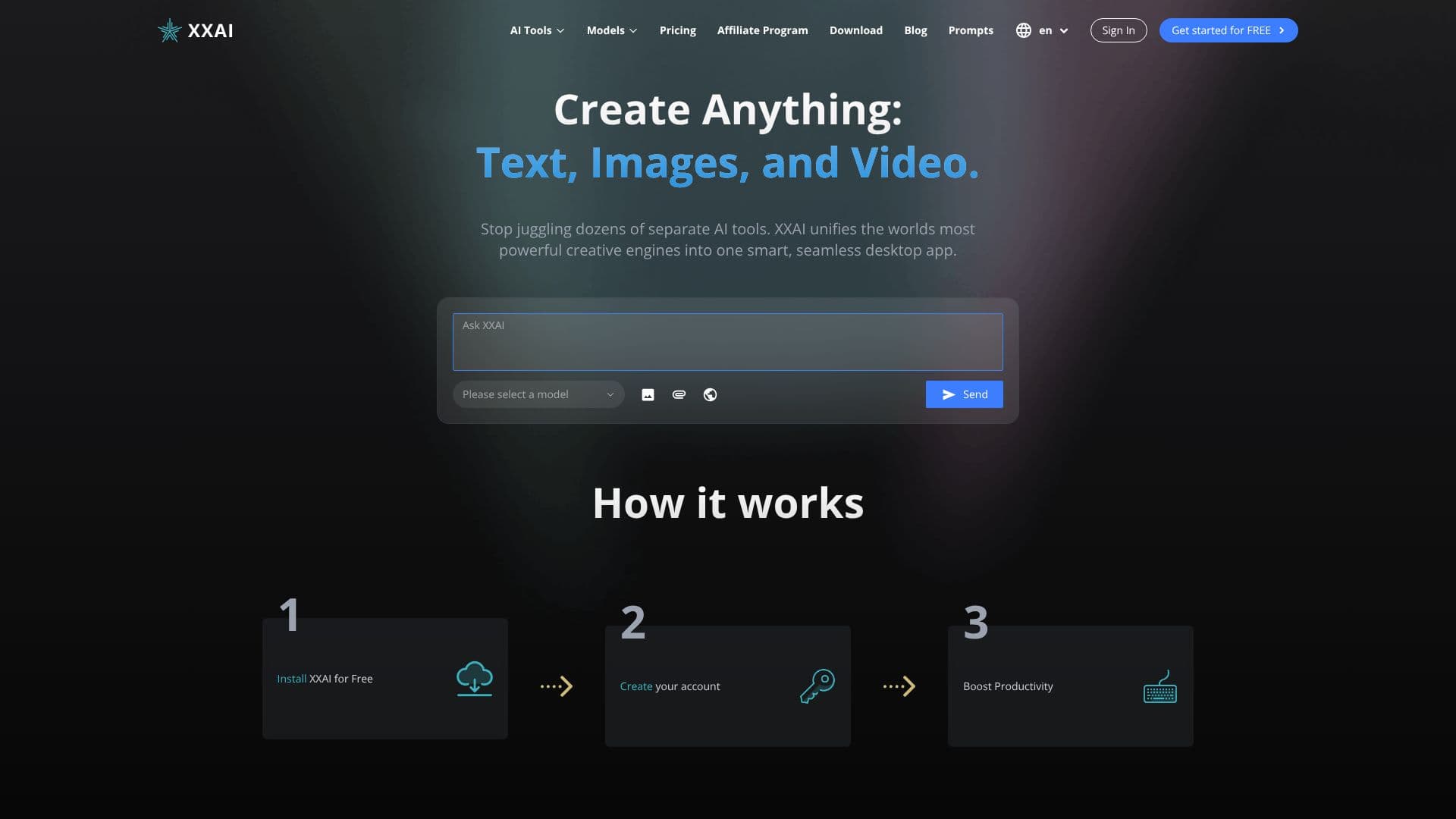 XXAI: AIライティング、画像&ビデオ のスクリーンショット