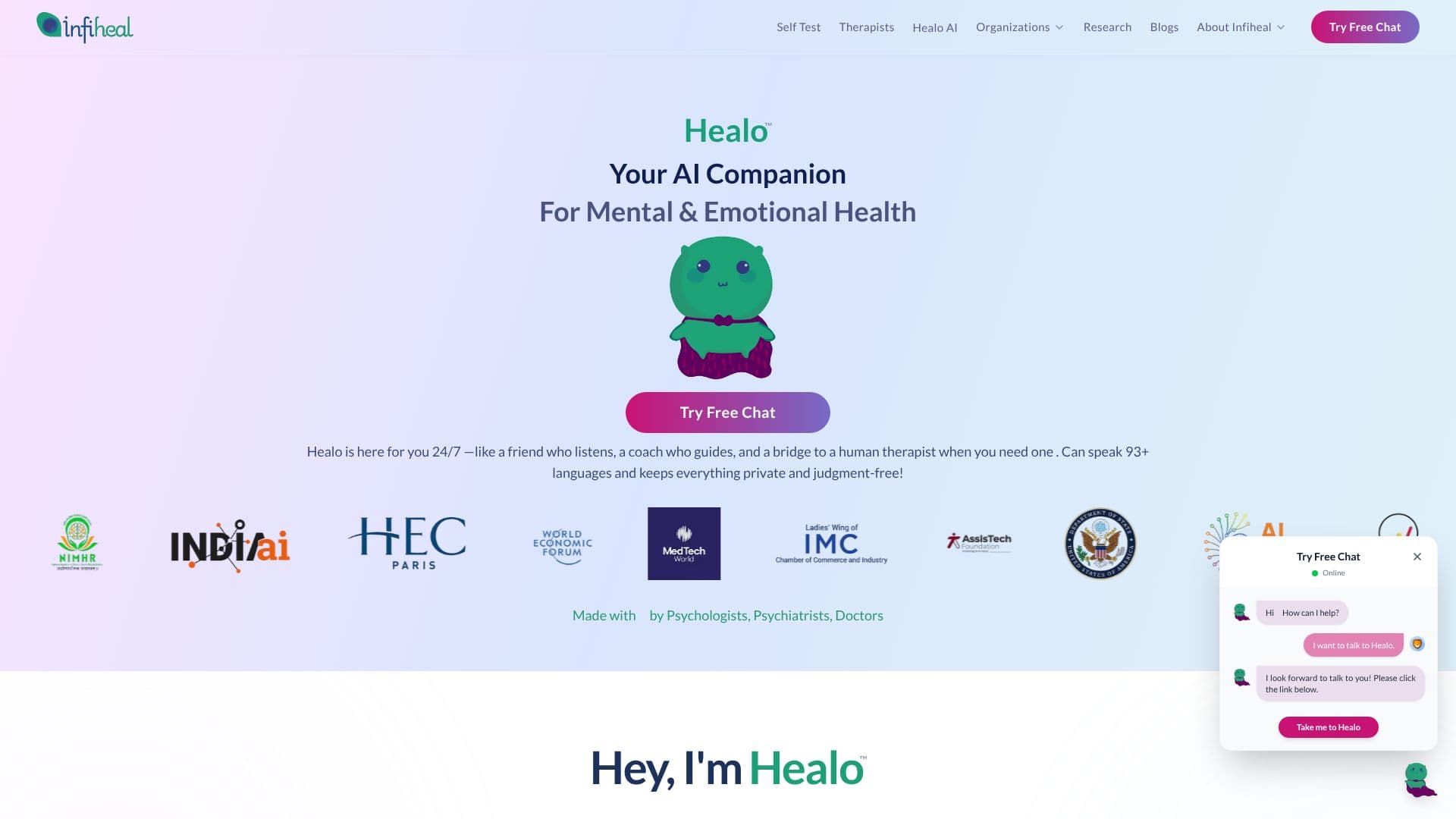 Infiheal AI 心理健康 截图