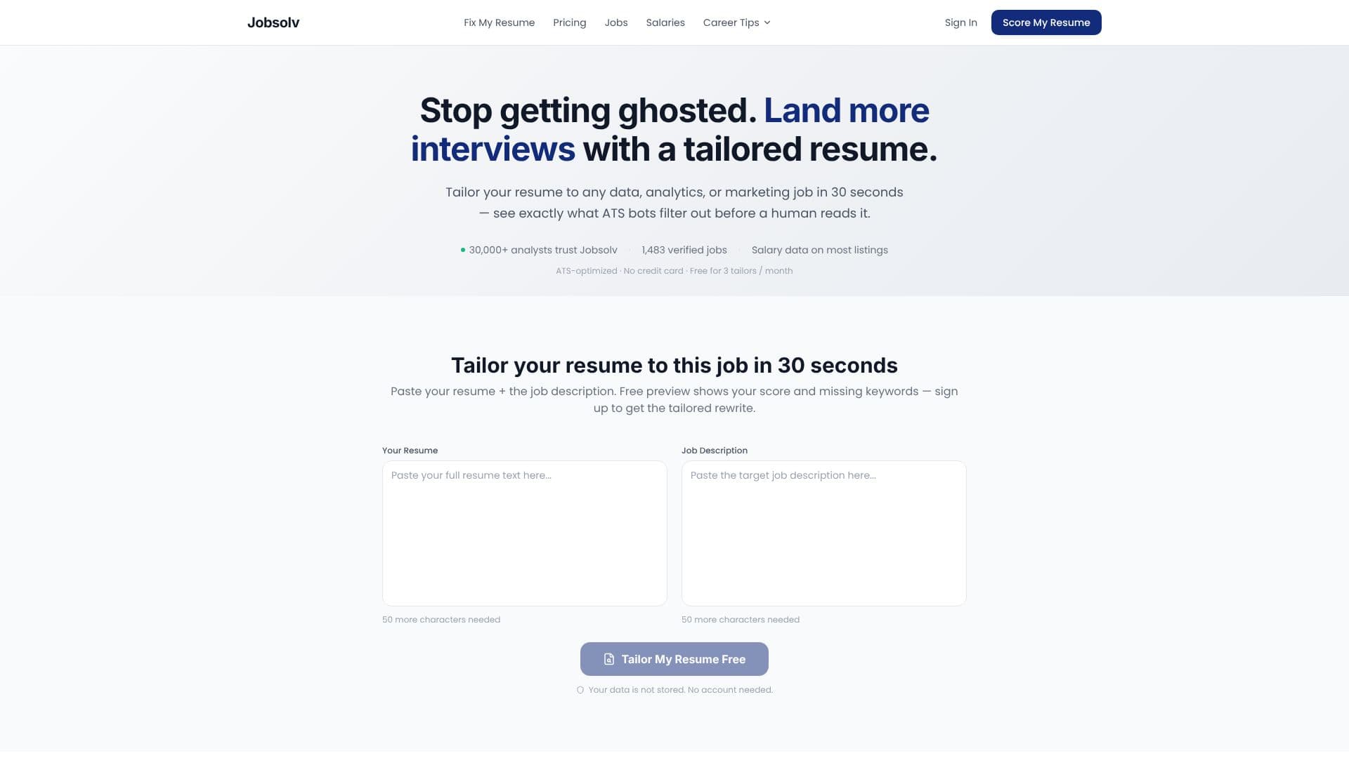 Jobsolv のスクリーンショット