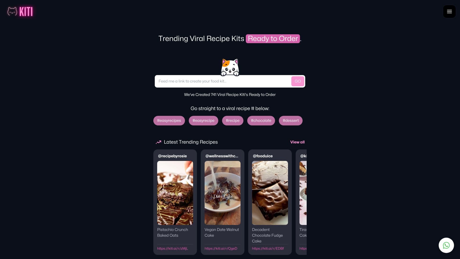 Tangkapan layar Kiti.ai Food Kits