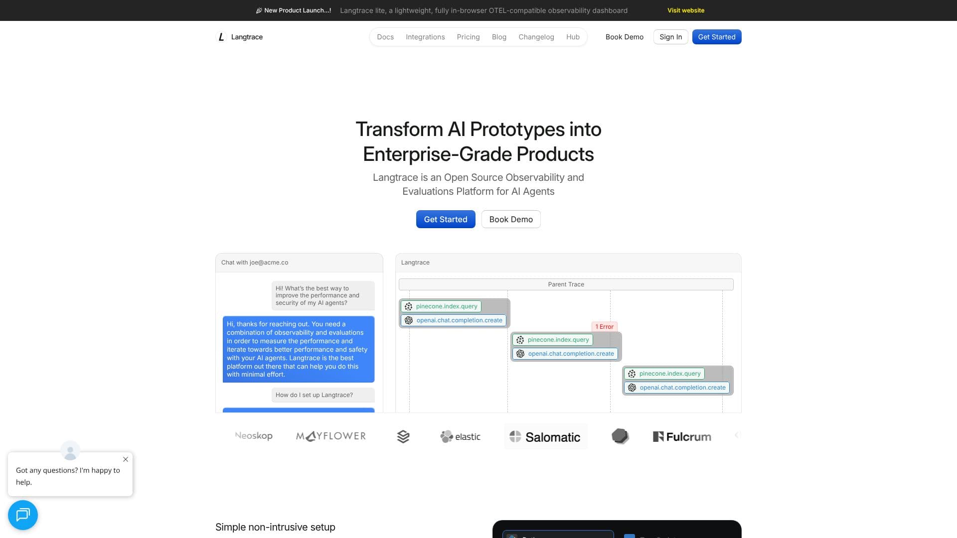 لقطة شاشة لـ Langtrace