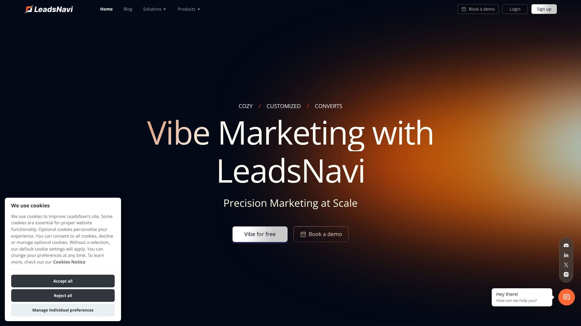 Tangkapan layar LeadsNavi Vibe Marketing