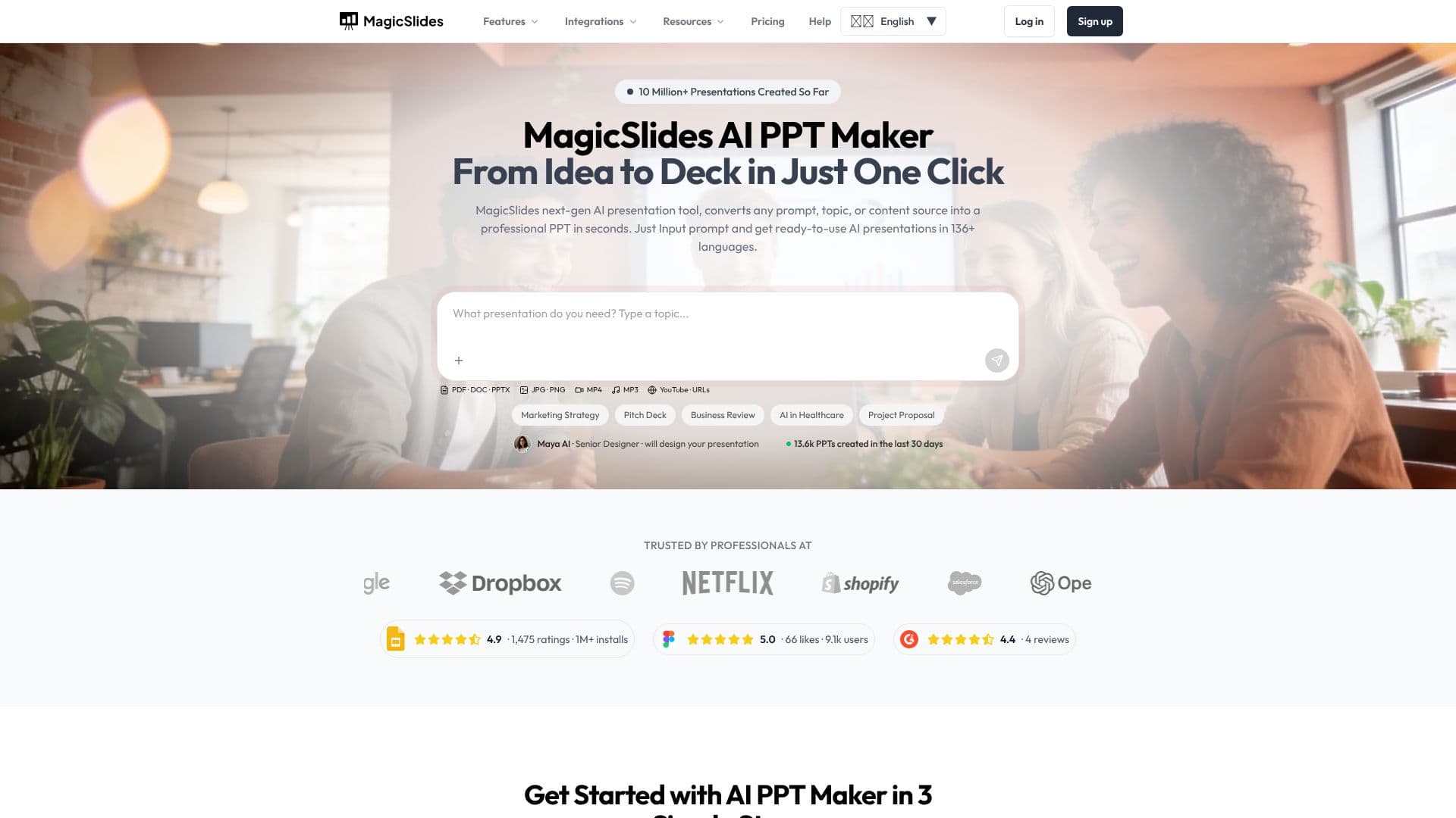 Tangkapan layar MagicSlides AI PPT Maker