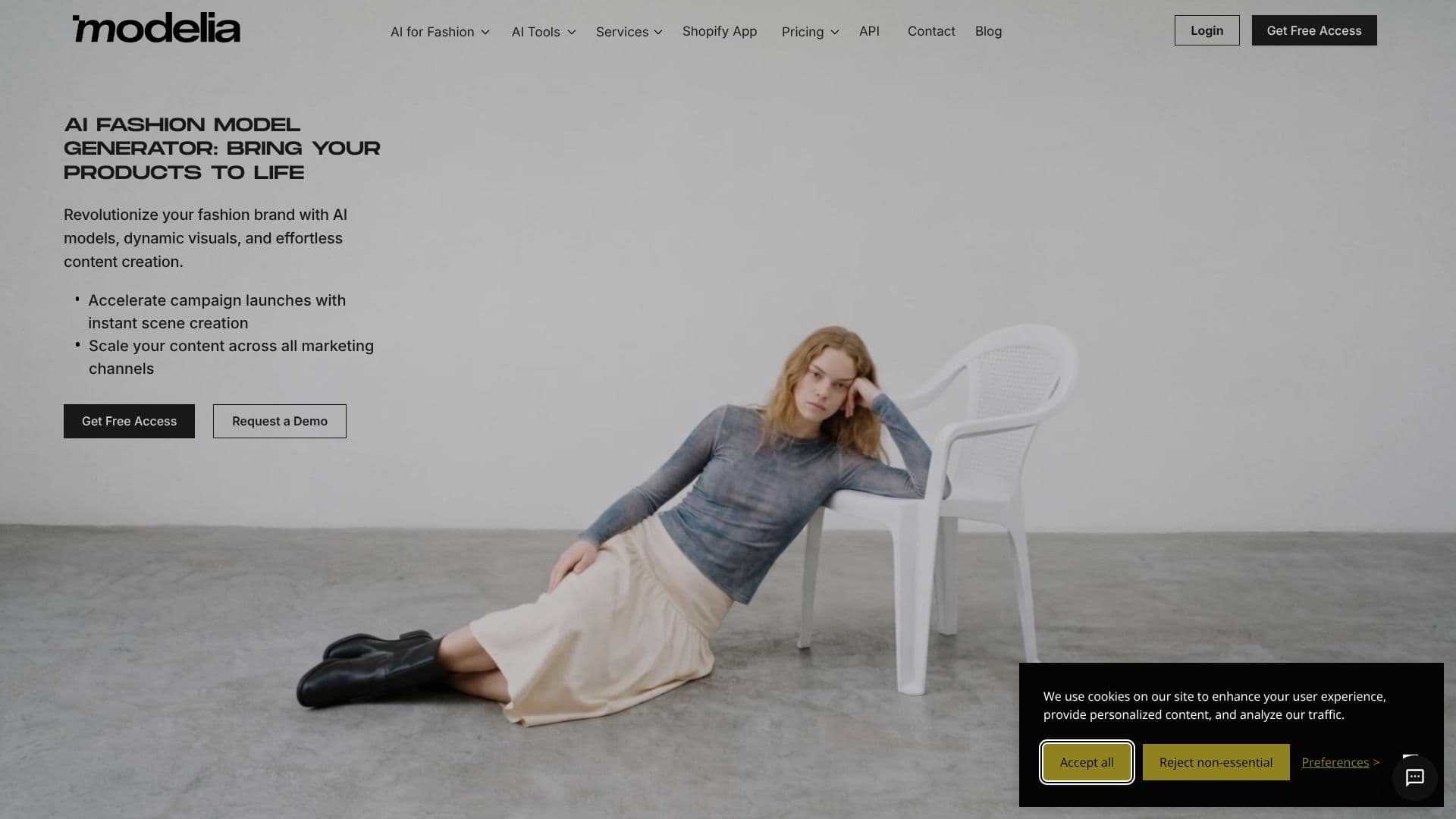 Screenshot von Modelia AI Fashion Model Generator