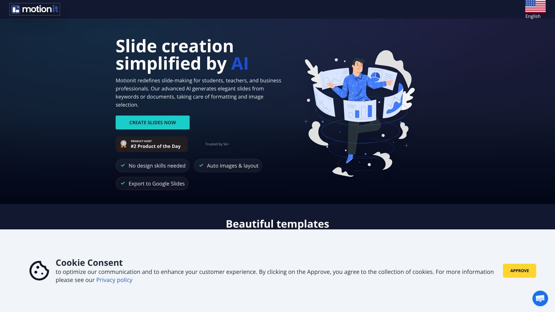 Screenshot von Motionit — Folien-Erstellung