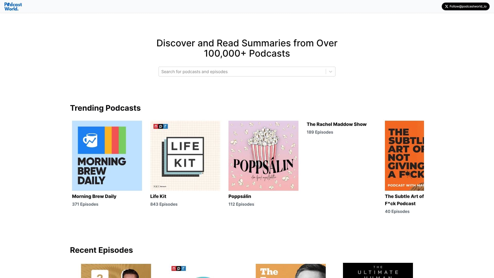PodcastWorld 스크린샷