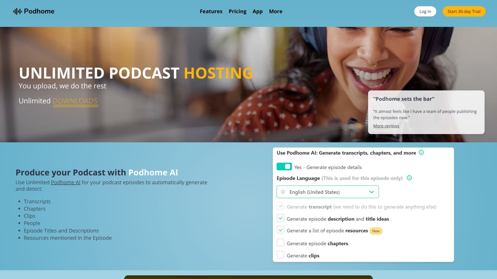 Podhome - Podcast Hosting screenshot