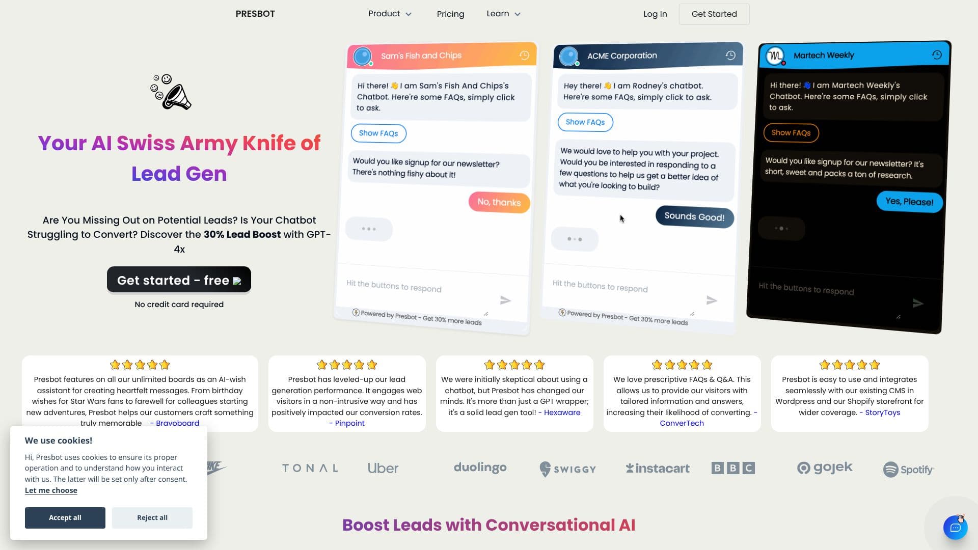 Presbot AI Chatbot screenshot