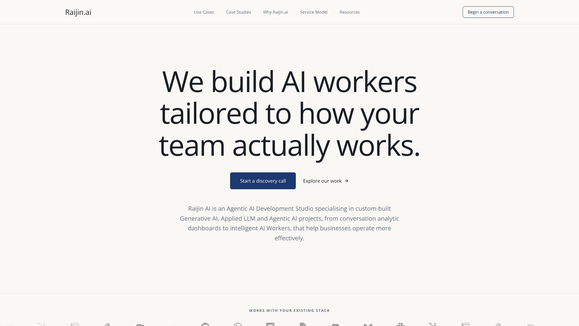 لقطة شاشة لـ Raijin.ai عمال الذكاء الاصطناعي المخصصون