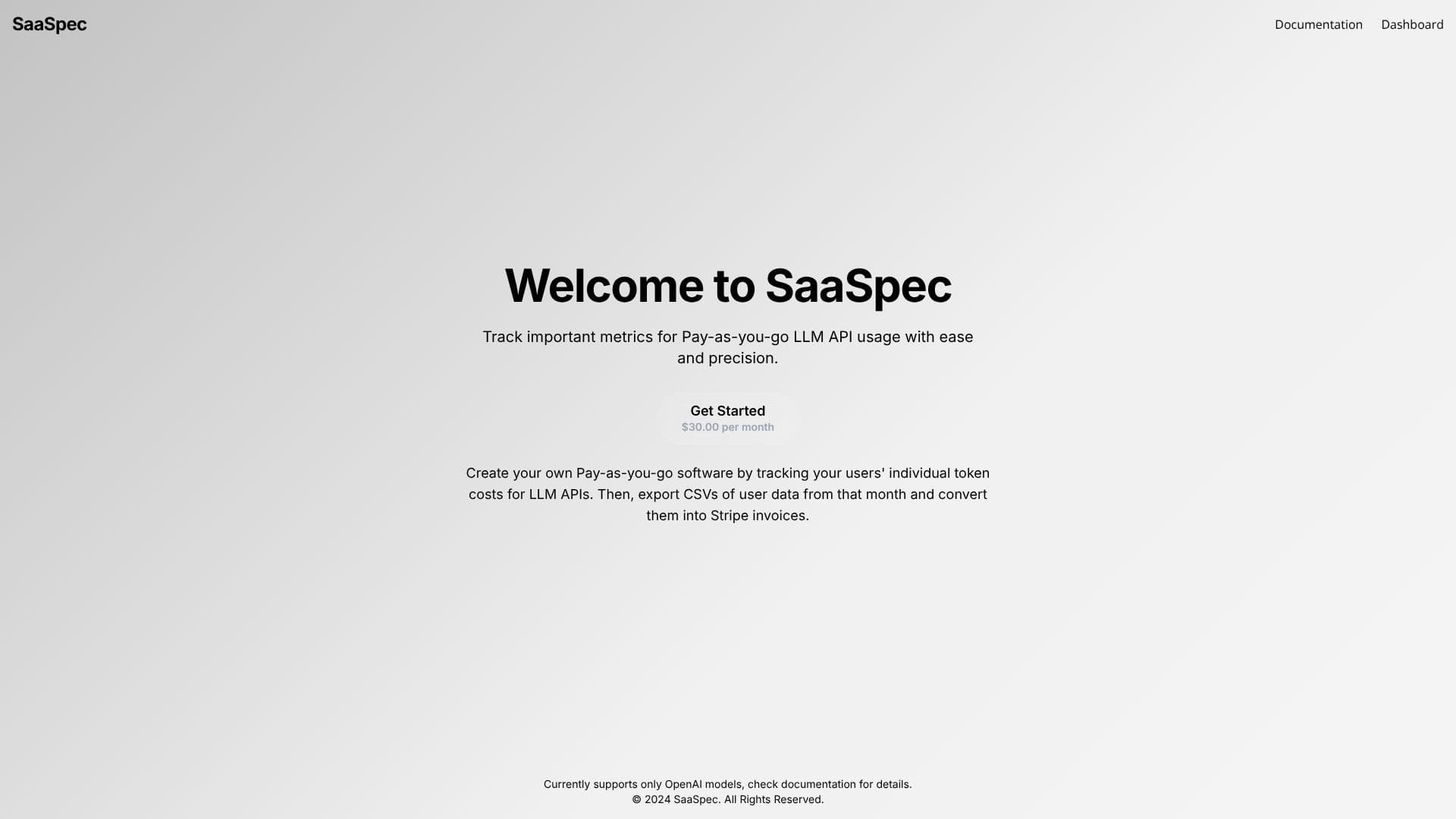 SaaSpec のスクリーンショット