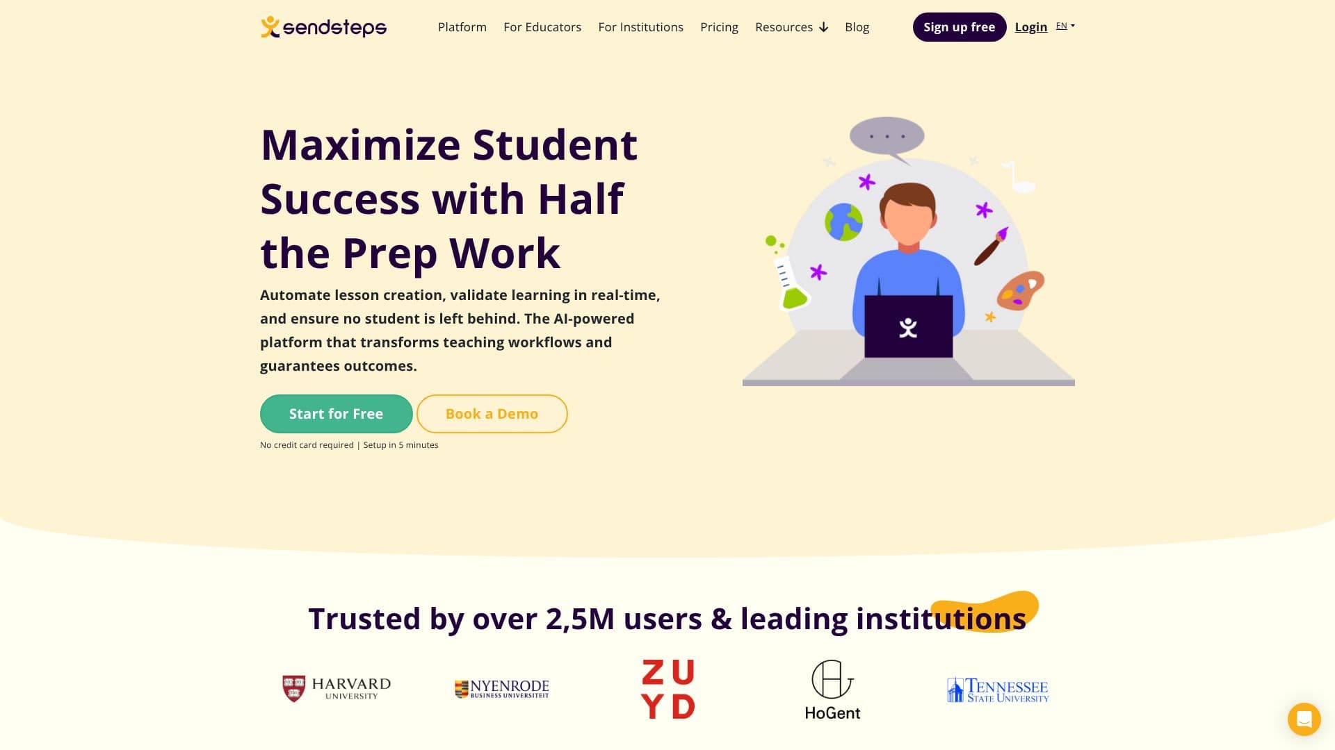 Tangkapan layar Sendsteps AI