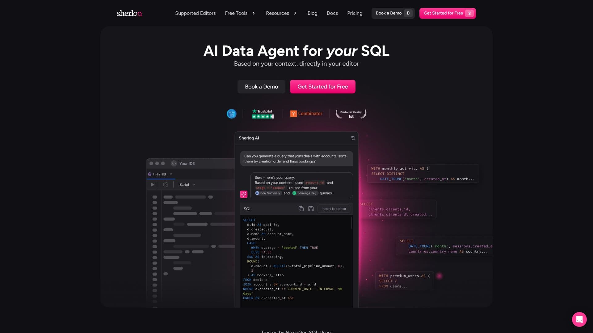 Скриншот Sherloq: AI для SQL