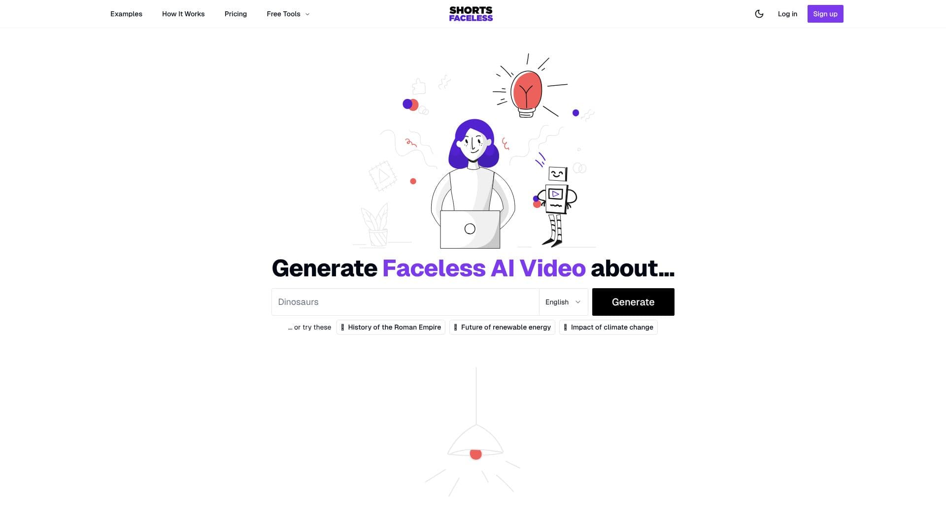 Capture d’écran de ShortsFaceless AI Video Generator