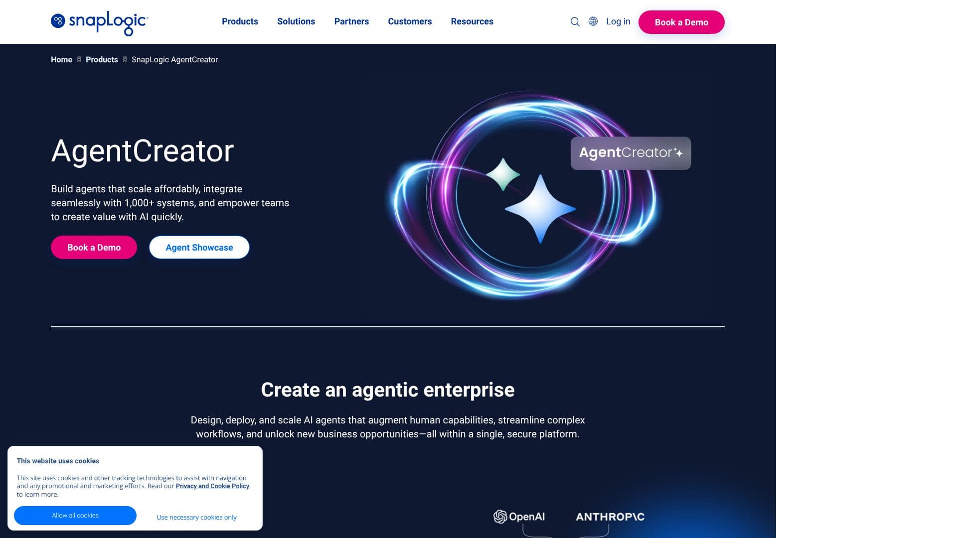 Captura de pantalla de SnapLogic AgentCreator