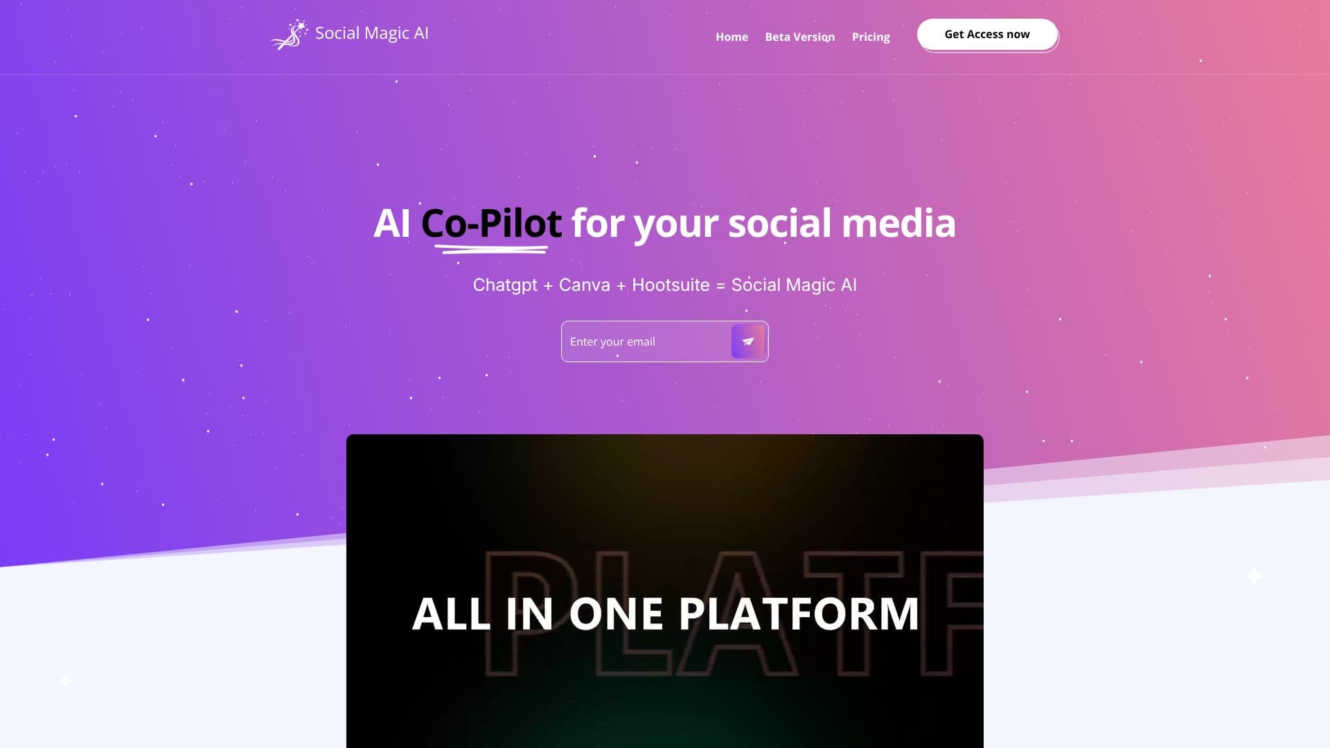 Tangkapan layar Social Magic AI
