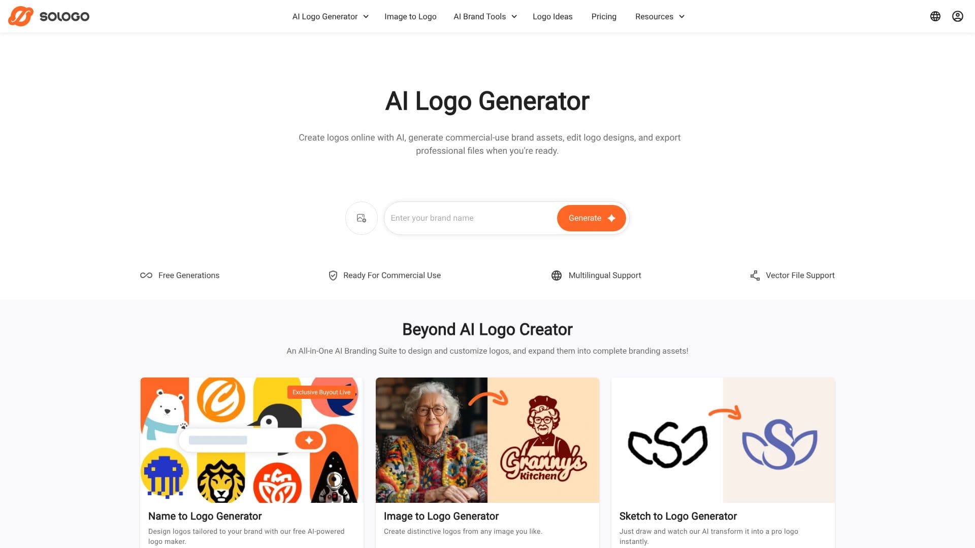 Tangkapan layar SologoAI Generator Logo AI Gratis