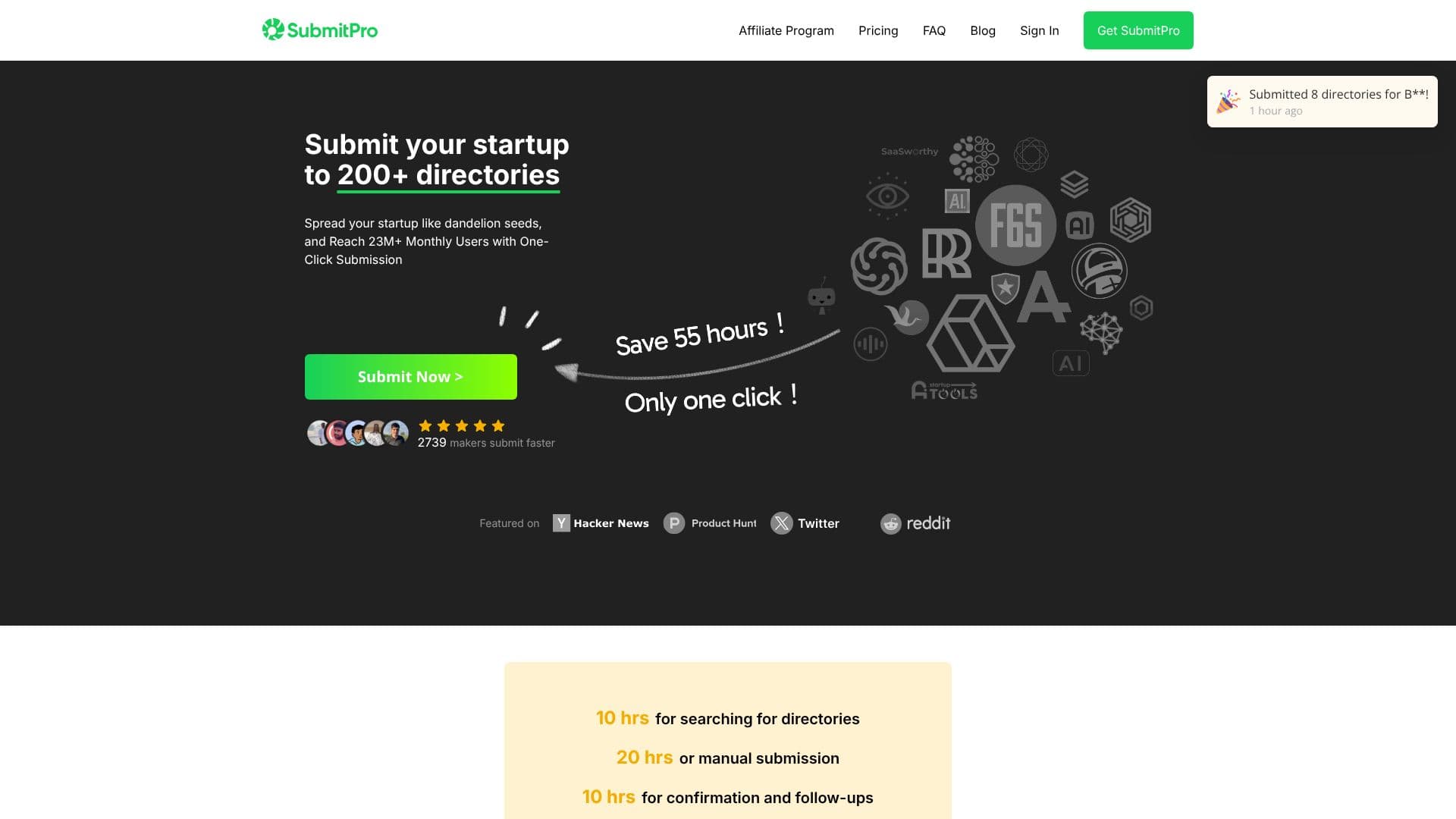 SubmitPro - Startup Directory Submission screenshot