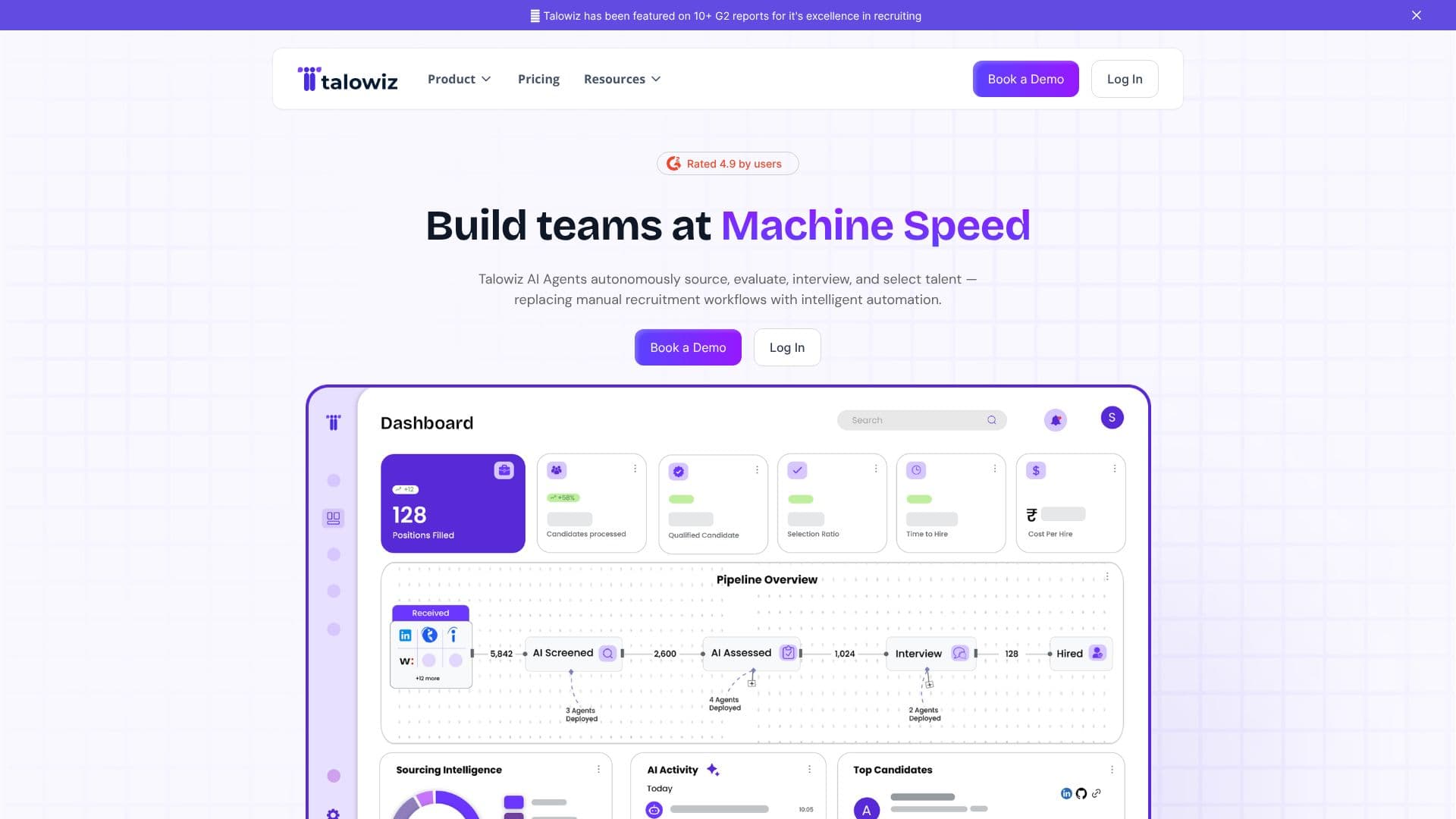 Talowiz AI Agents 스크린샷