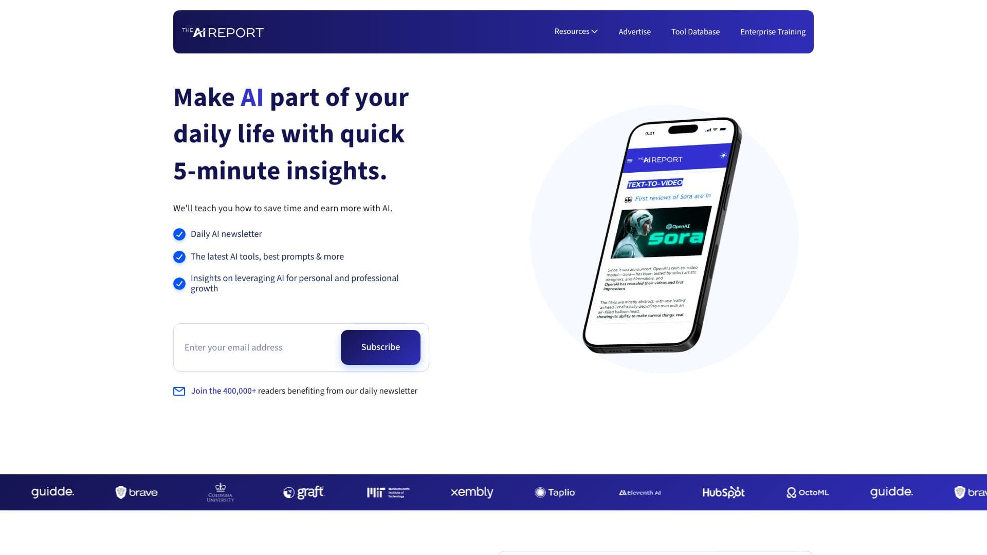 The AI Report screenshot