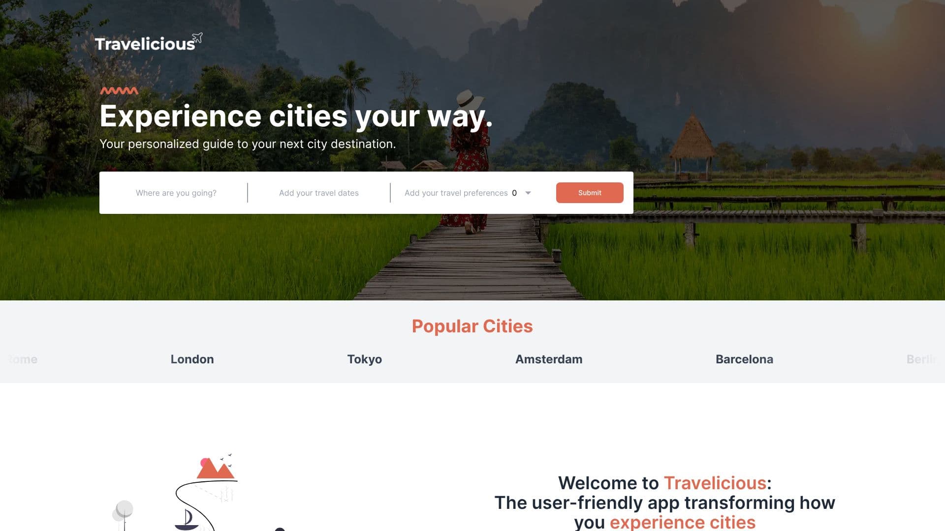 Screenshot von Travelicious