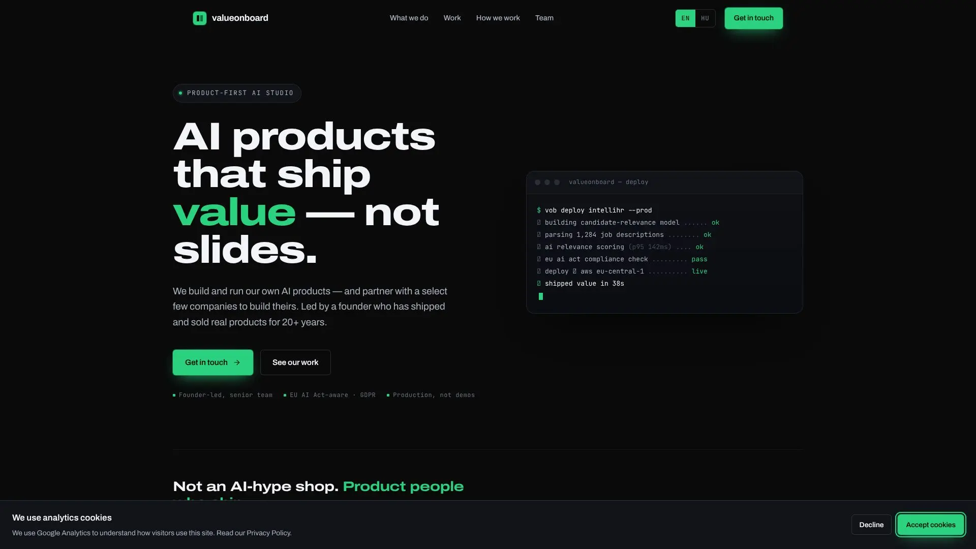 Valueonboard AI Studio 截图