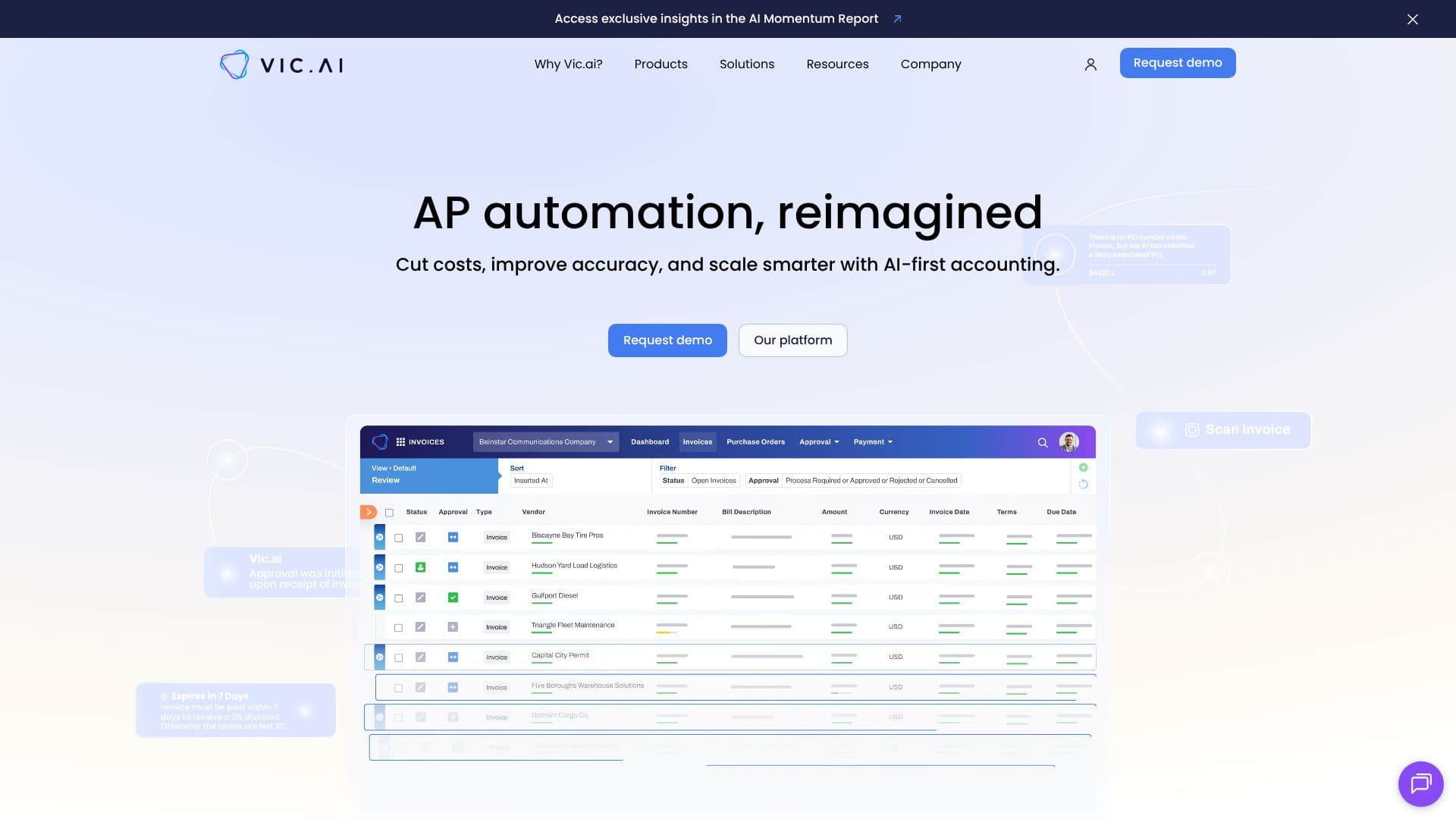 لقطة شاشة لـ Vic.ai AP Automation