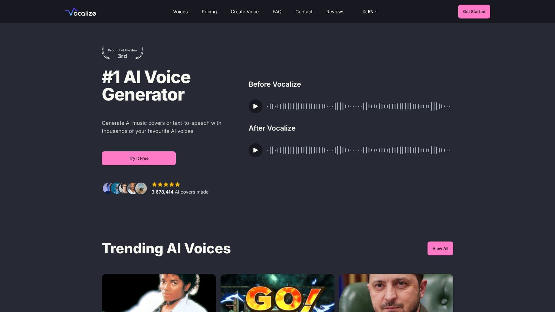 Captura de pantalla de Generador de Voz AI Vocalize