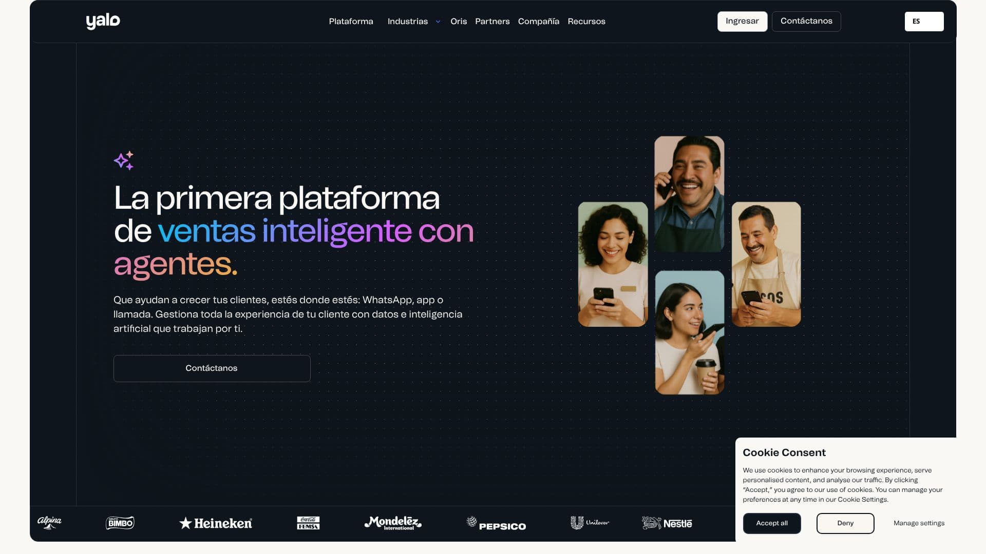Capture d’écran de Yalo | Plateforme de vente intelligente avec agents