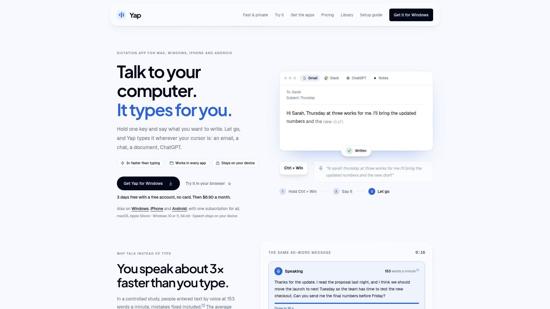 Screenshot von Yap