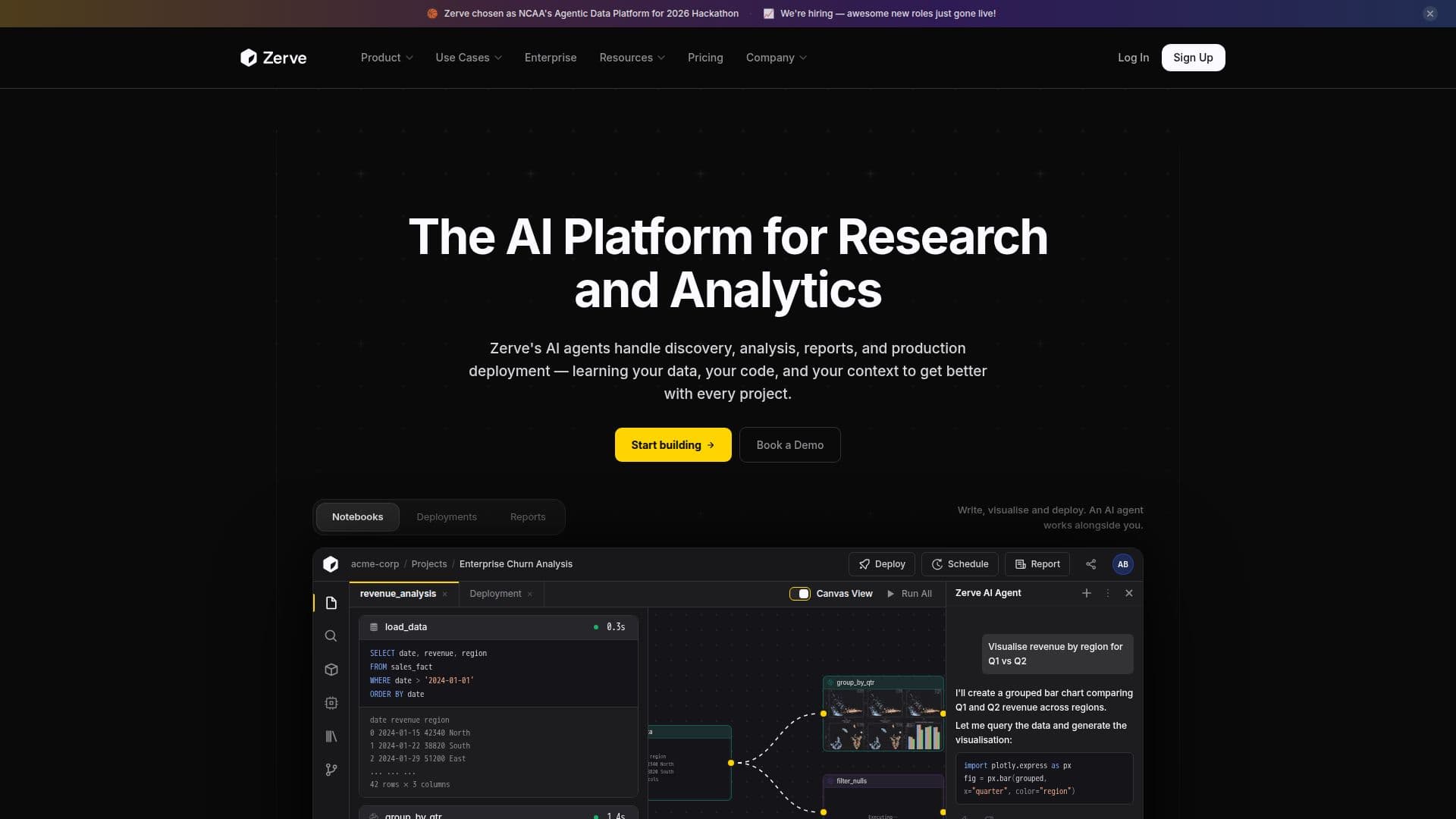 Plateforme Zerve AI screenshot