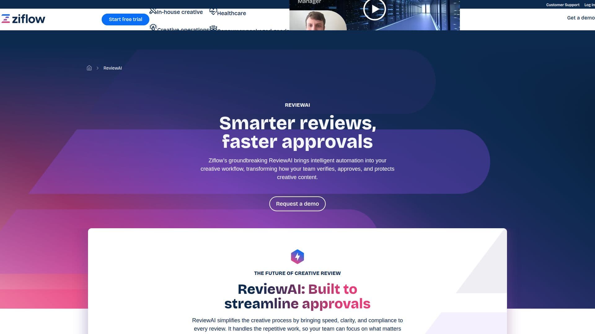 Tangkapan layar Ziflow AI Platform Peninjauan Daring