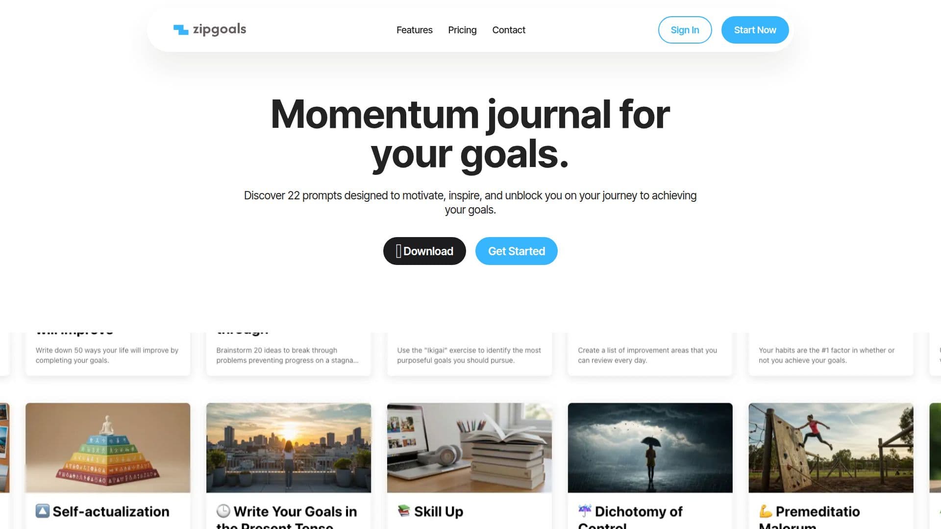 Zipgoals screenshot