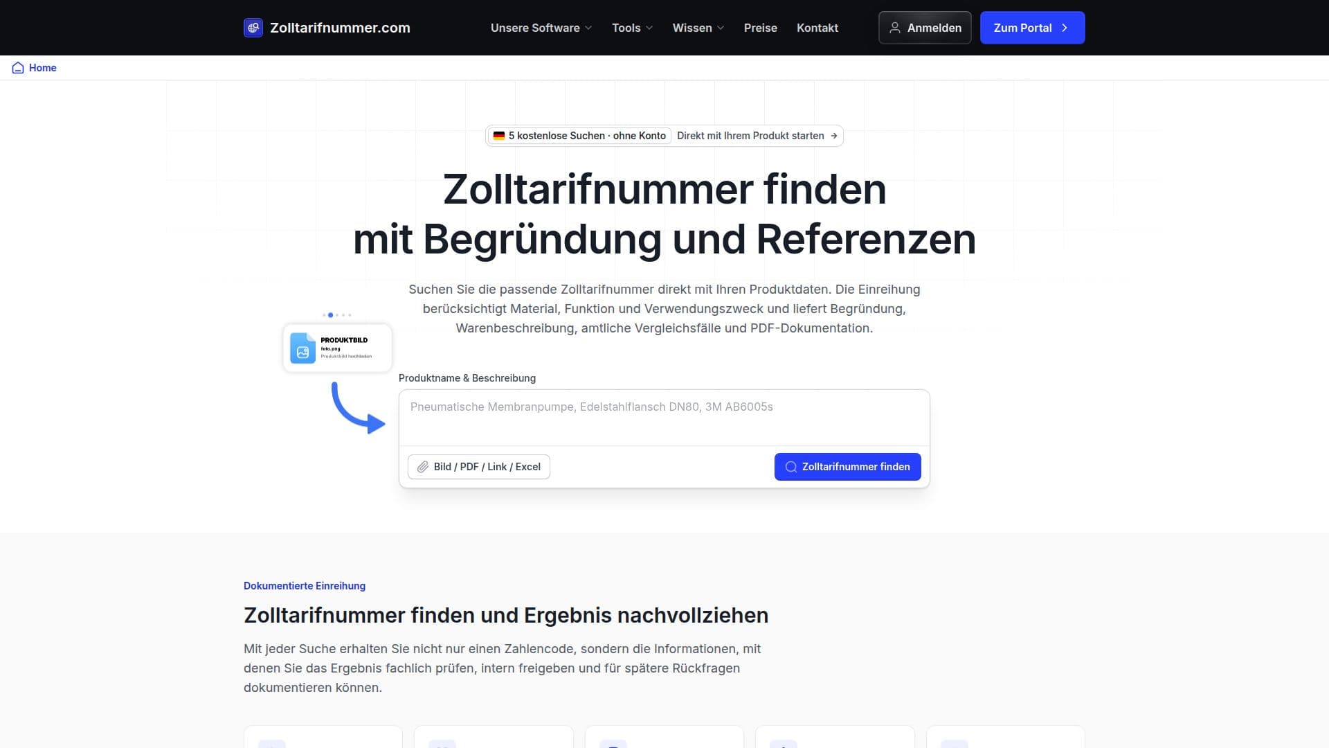 Zolltarifnummer.com 截图