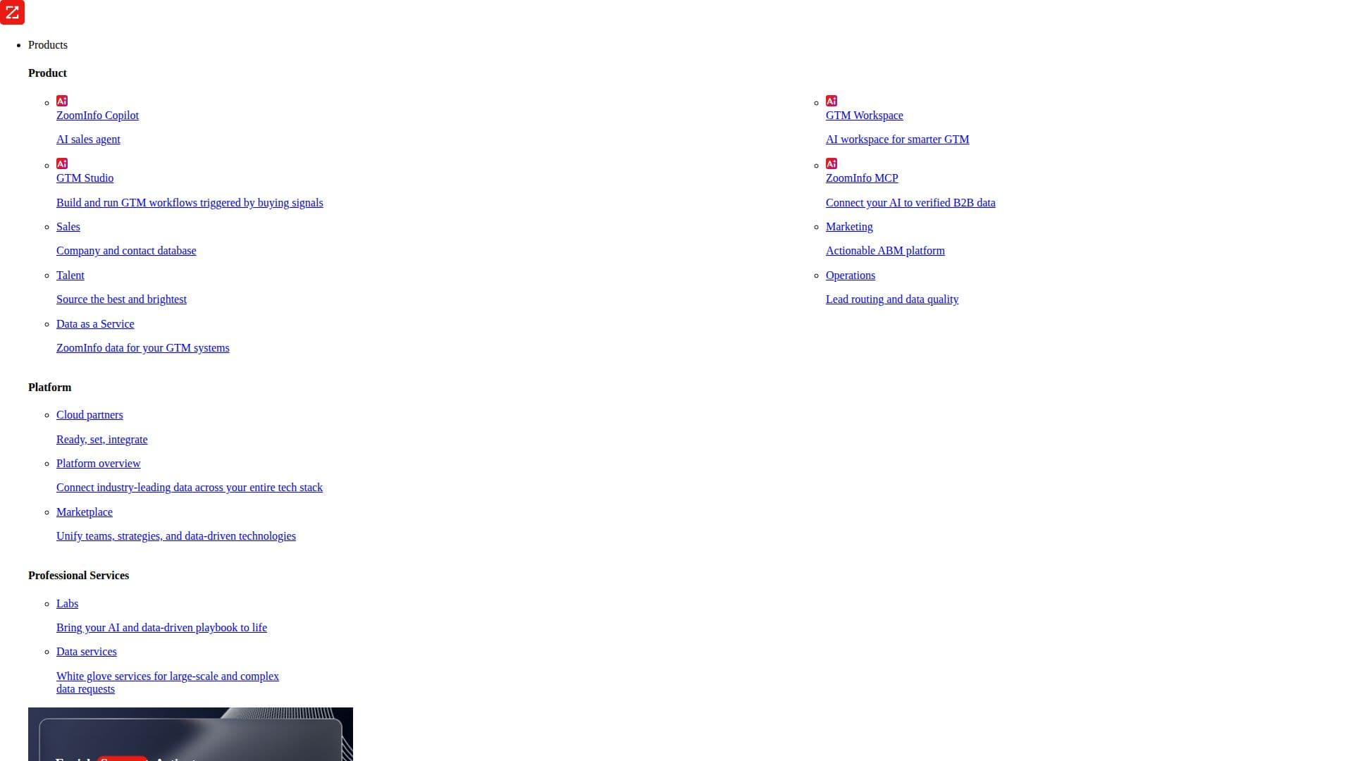 ZoomInfo GTM Studio screenshot