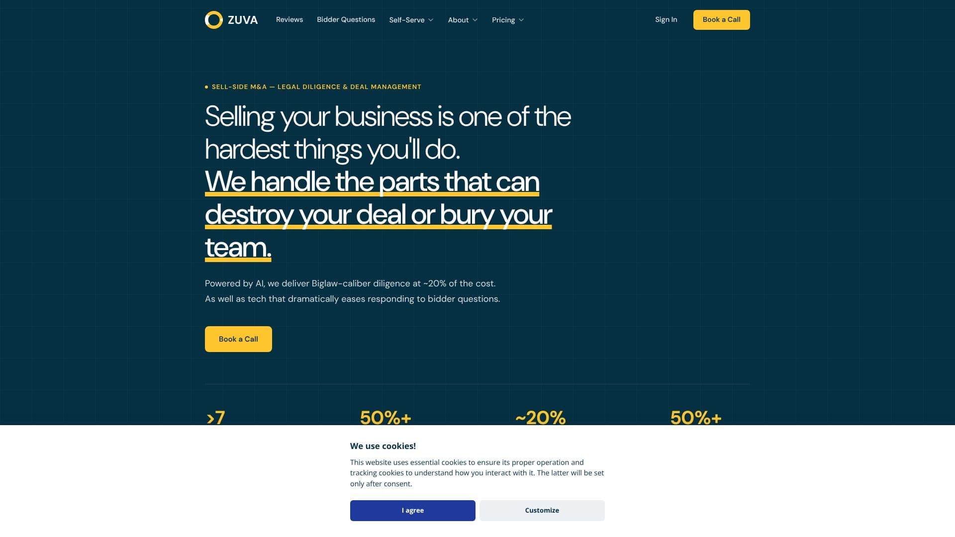 Captura de tela do Zuva Sell-Side M&A Legal Diligence