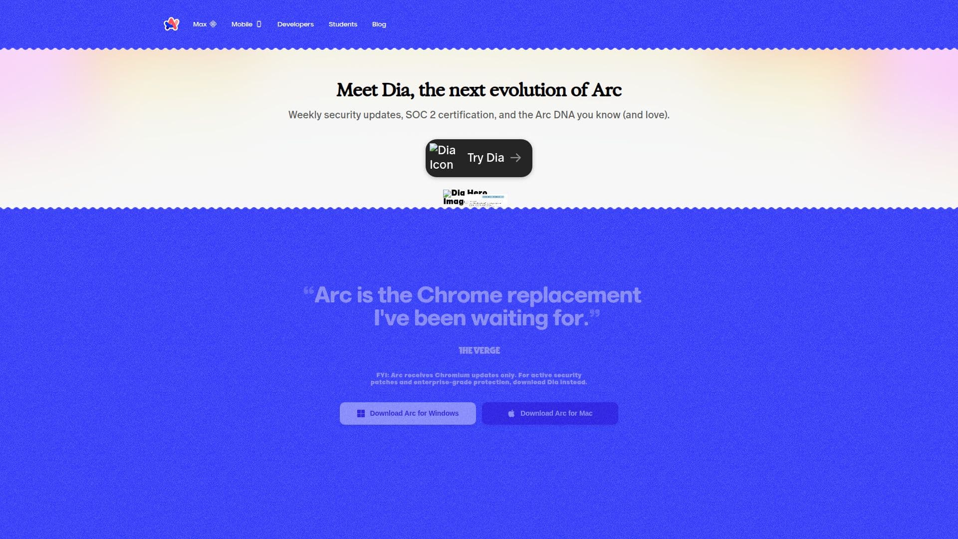Arc Search Browser screenshot