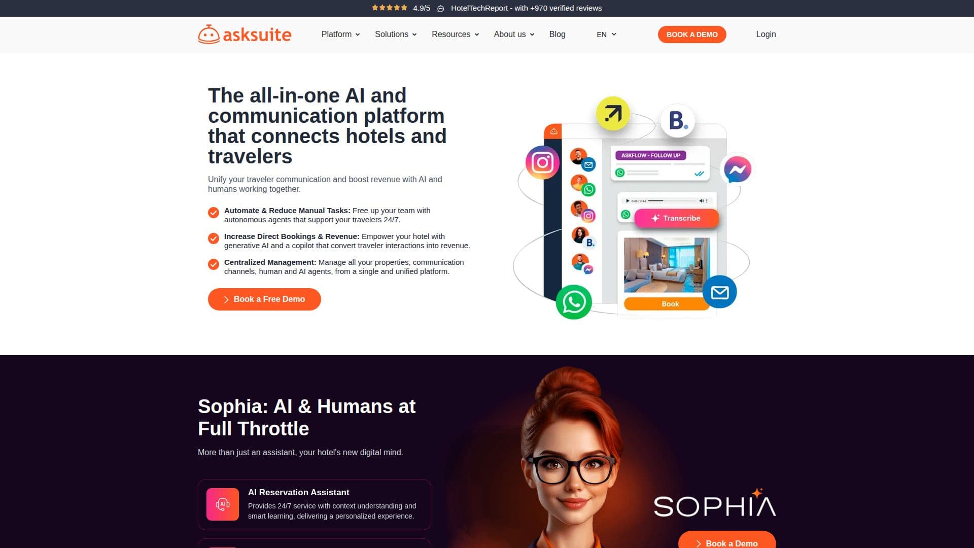 Plataforma de Hospitalidade Asksuite screenshot