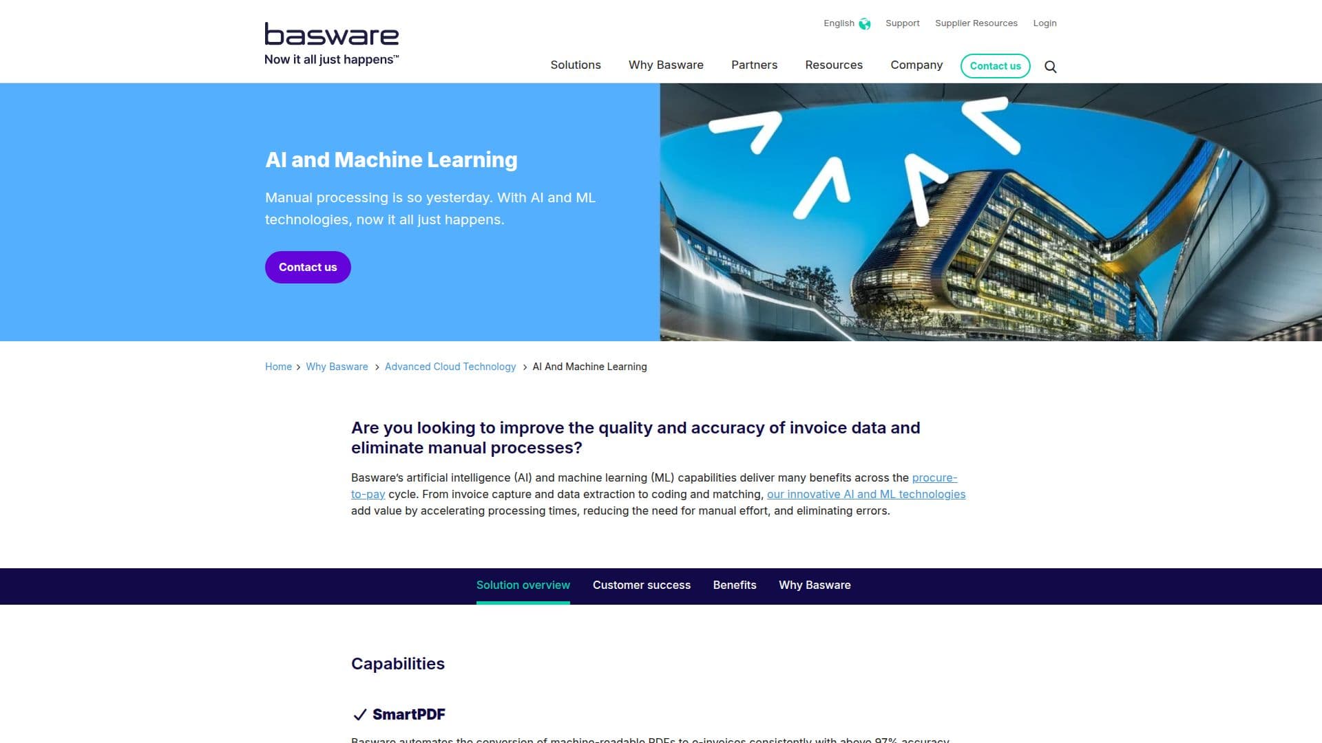 Basware AI & Machine Learning screenshot
