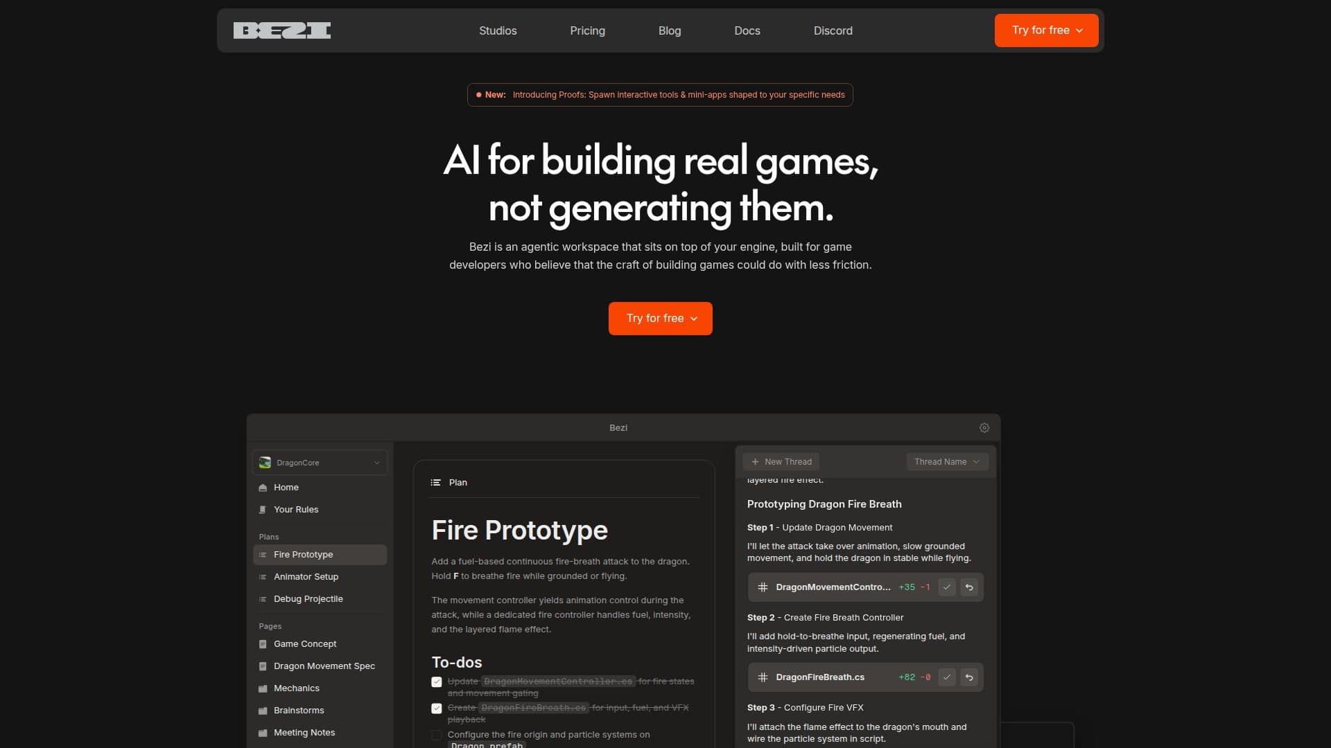 Bezi: Assistente de IA para Desenvolvimento de Jogos Unity screenshot