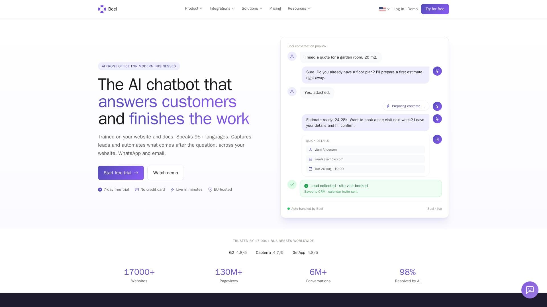 Boei AI Chatbot screenshot