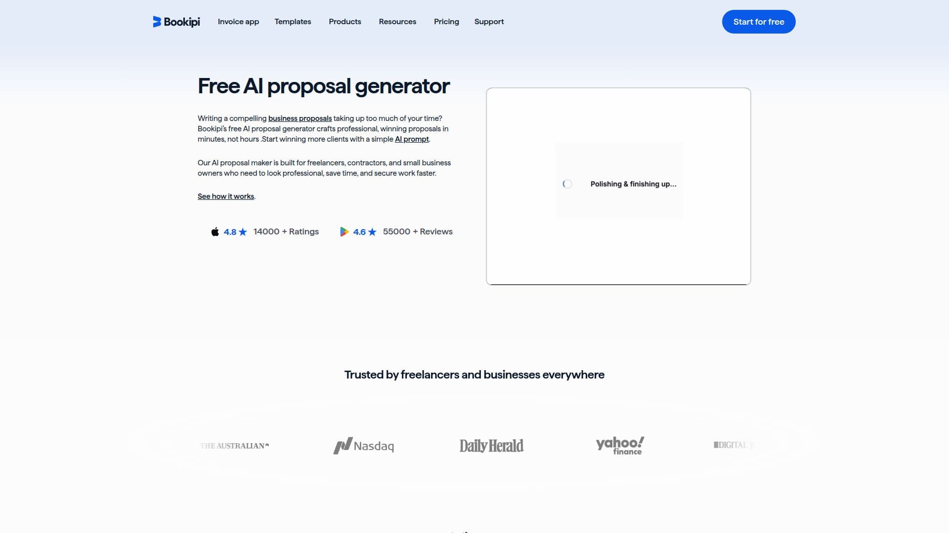 Bookipi Proposal AI screenshot