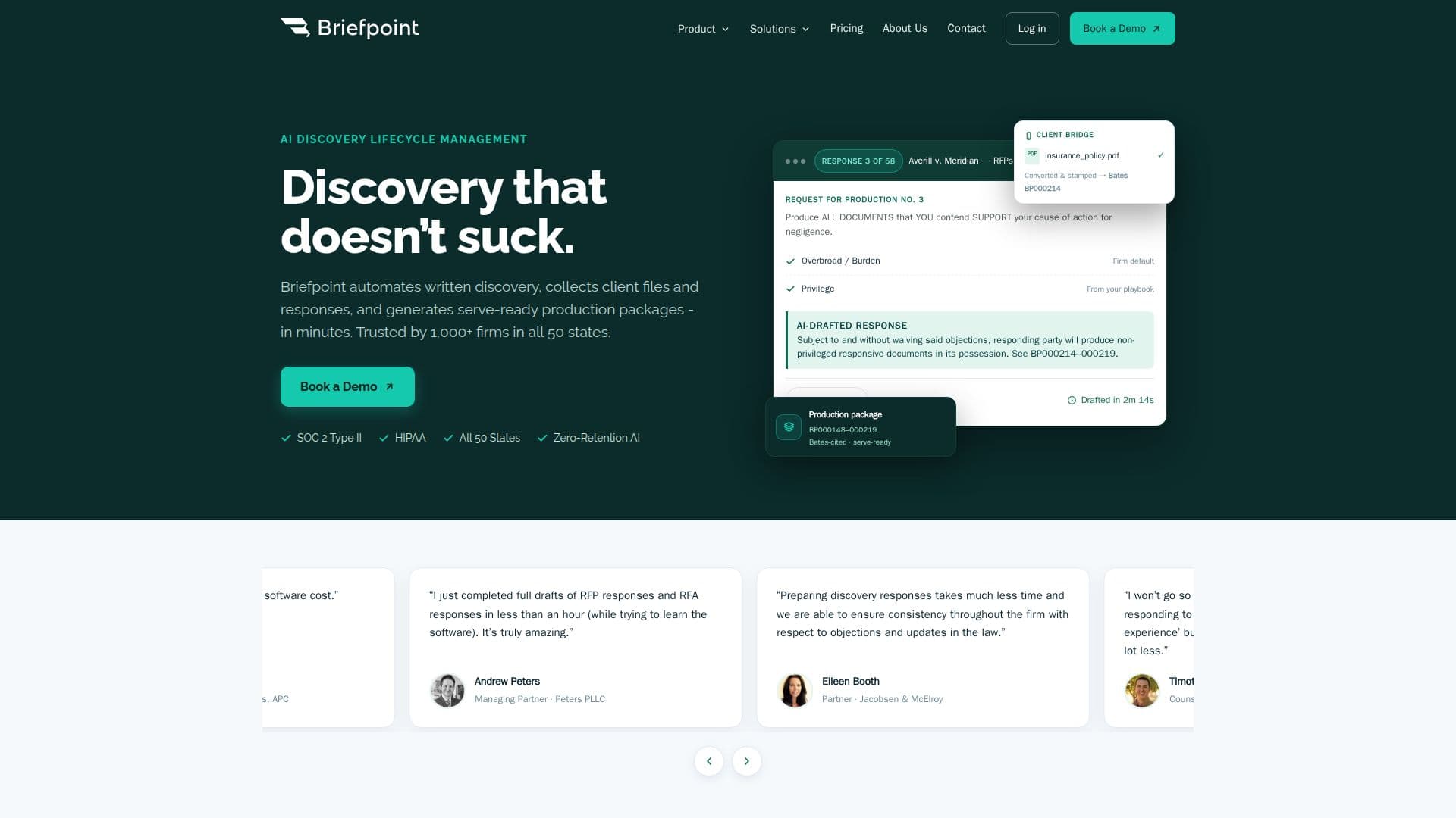 Briefpoint | KI-Entdeckungssoftware screenshot