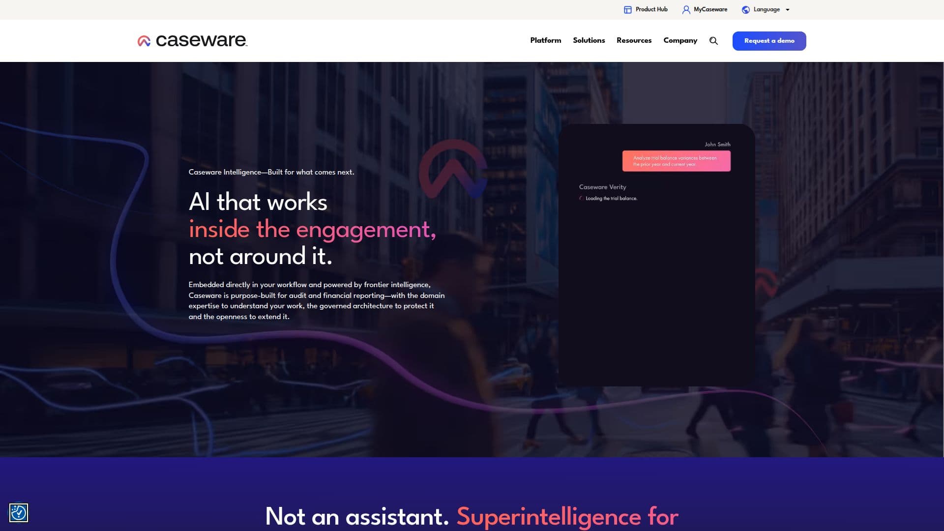 Plateforme AI de Caseware screenshot