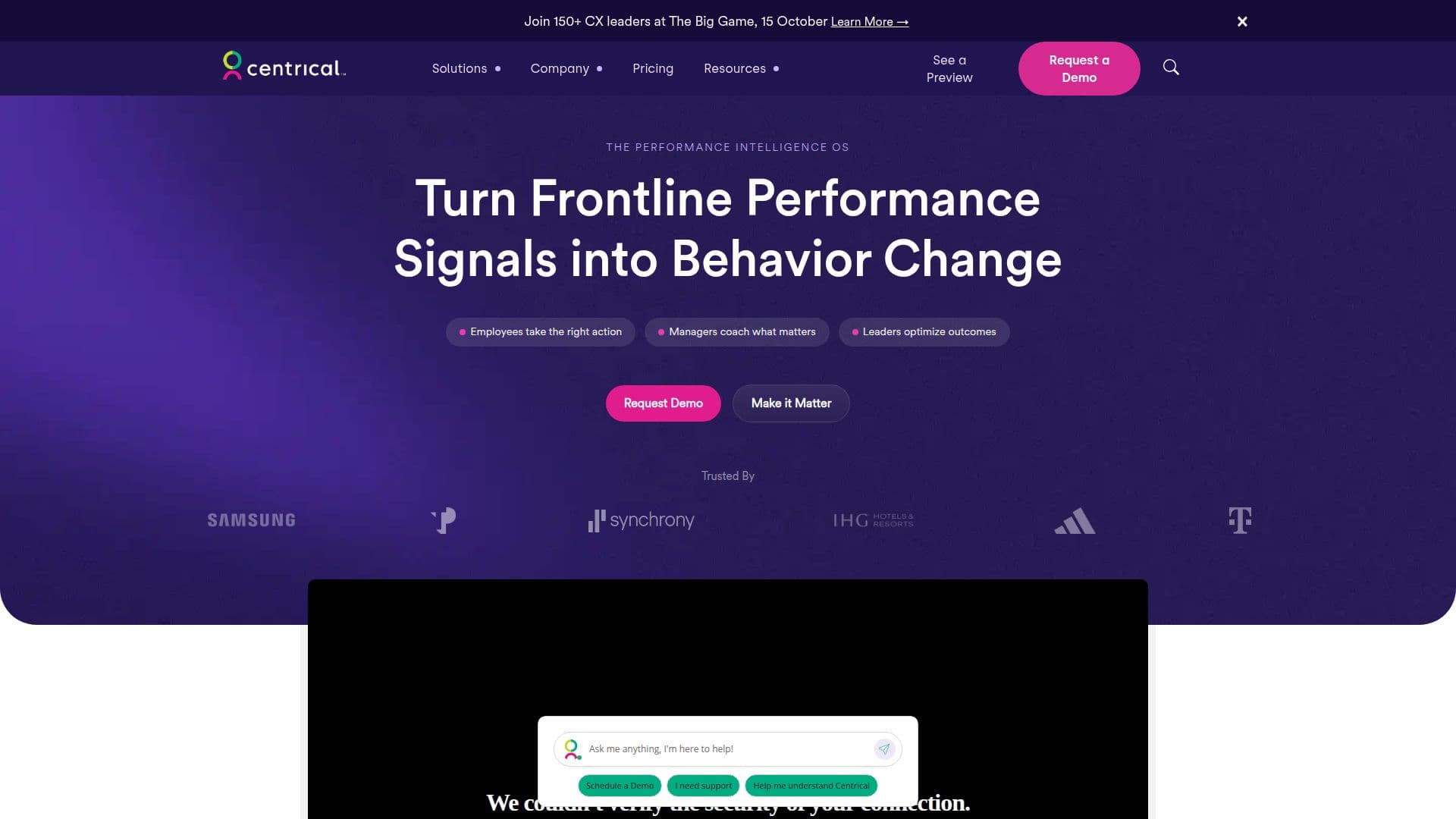 Centrical Performance Intelligence OS screenshot