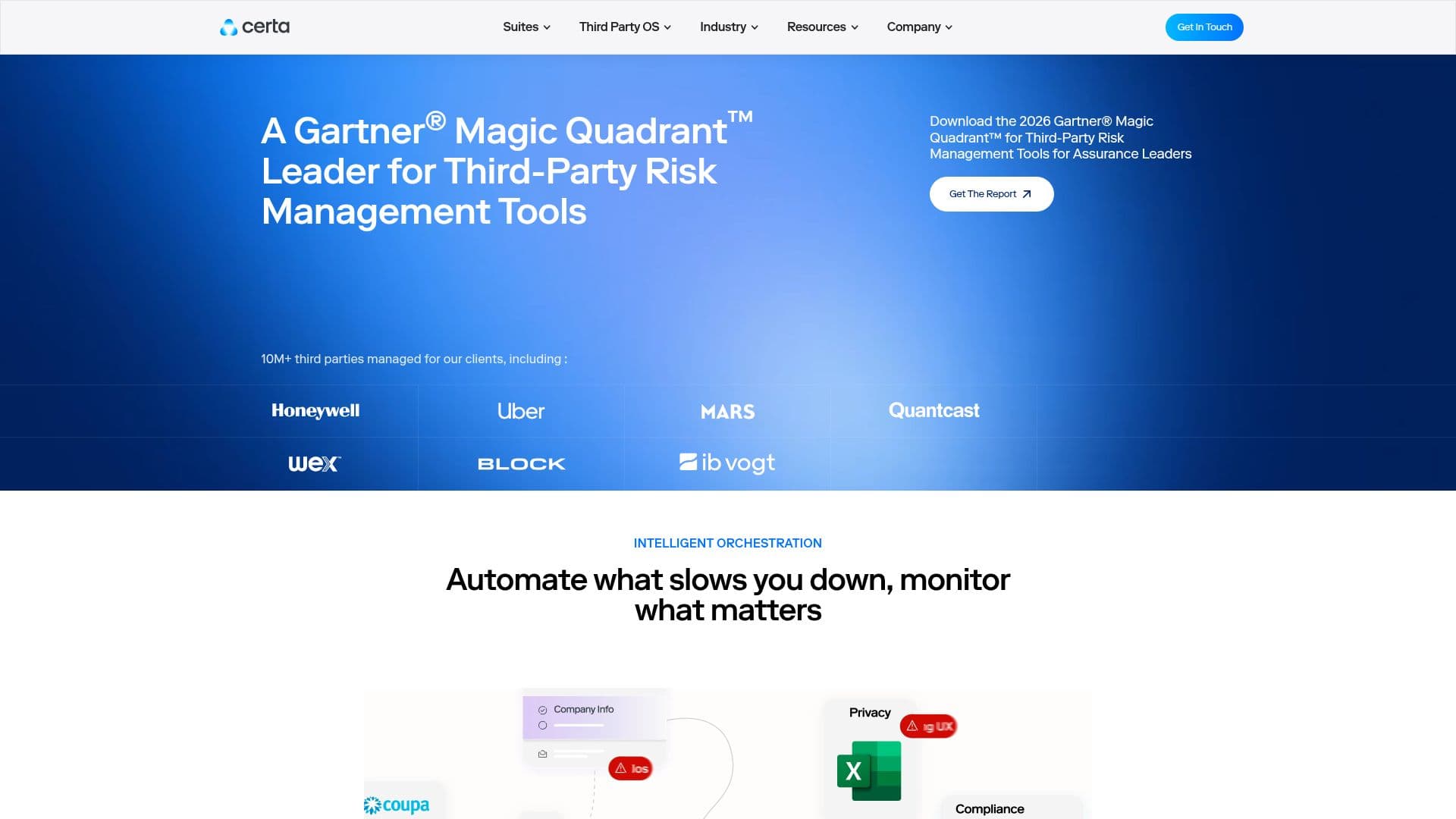 Certa TPRM 플랫폼 screenshot