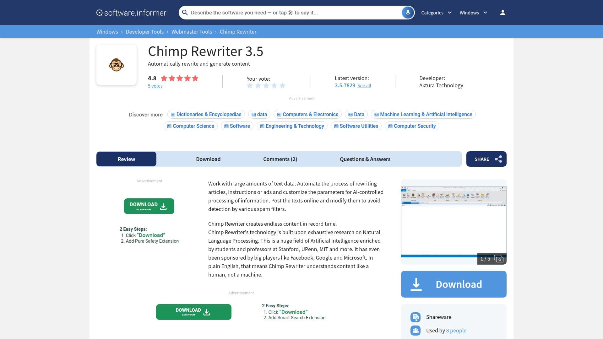 Chimp Rewriter screenshot